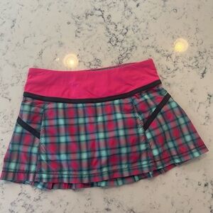 lululemon athletica Pink and Blue Plaid tennis skirt